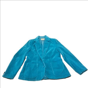 Women's Anderson-Little Vintage 80s Teal Corduroy Blazer Size 14
